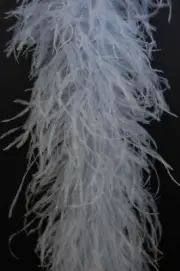 4 Ply OSTRICH FEATHER BOA - LIGHT BLUE 2 Yards; Costumes/Craft/Bridal/Trim 72"