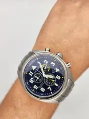NEW Citizen Eco-Drive Garrison Chronograph Blue Dial Men's Watch AT2480-57L