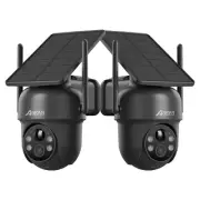 ANRAN 2PCS Solar Security Camera Battery Powered Outdoor WiFi PTZ Camera 2-Audio