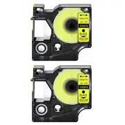 2PK Black on Yellow label tape 1/2" For DYMO D1 45018 LabelManager 200 450D