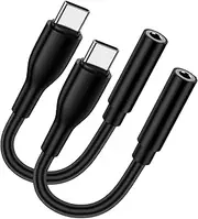 USB C to 3.5mm Headphone Adapter for Google Pixel 9 Pro XL Fold 8A 7A 6A 5A, 2Pack Type C Audio Adapter Headphone Jack Aux Cord for Samsung Galaxy A14 A15 A54 A55 A53 A33 S24 Ultra S23 FE S22 S21 Plus