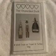 The Stenciled Duck Trick Or Treat & Turkey Day Signs Wood Pattern 1999