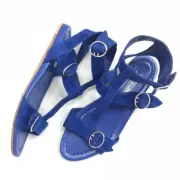 PRADA MILANO ICONIC BLUE SUEDE BUCKLE GLADIATOR FLAT SANDALS EU 38 I LOVE SHOES