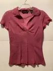 *NWT* Women’s Express Dark Pink Mesh Short Flutter Sleeve Collar Top Blouse Sz 8
