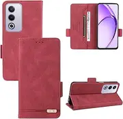 Phone Accessory Compatible with Oppo A3 Pro 5G Wallet Case,PU Leather Flip Folio Case with Card Holders [Shockproof TPU Inner Shell] Phone Cover, Magnetic Closure Protection Case Phone Cover(Red)