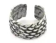 Adjustable Ring Antique Silver Plated Brass (18mm 7.5US inner size) 2756