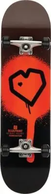 Boardparadise Blueprint Spray Heart Skateboard Complete-8.25 BLK/ORG