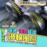 【GER 泰】車用雙渦輪五葉強勁風扇(USB 三檔風速 線長180 全銅電機 風扇 雙頭扇)