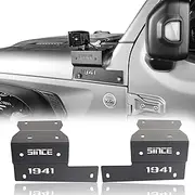 Hooke Road Cowl Pillar Pod Light Mount Windshield Cube LED Light Brackets for 2018-2025 Jeep Wrangler JL & Gladiator JT (Does not fit • Gladiator Mojave • Model)