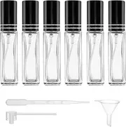 QlyYea Perfume Atomiser for On the Go Pack of 6 10 ml Perfume Refills, Perfume Atomiser Refillable for Walks, Travel and Going Out, Transparent