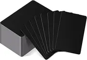 Patelai Blank Metal Business Cards Thickness 0.8 mm Metal Laser Engraving Cards for House Office Customer DIY Gift Plate Invitations, 86 x 54 Mm, Black(50 Pcs)
