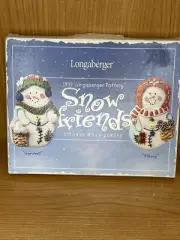 Longaberger 1999 Pottery Snow Friends Cookie Molds ~ Snowball & Flurry NIB