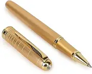 crewtone 20399 Luxury Golden Body Metal Roller Ball Pen, Golden Arrow Cap Clip, Designer Cap, Golden Trims Pen Comes with High End Gift Box.