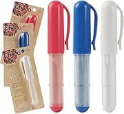 Calvana (3-pack) Fabric Chalk Markers -Erase Tailor’s Chalk for Quilting and Sewing - Compatible with Most Fabrics - With Dosing Wheel Technology, Red, Blue, White