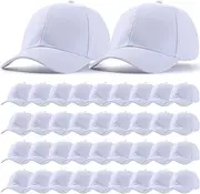 [Coume] 36 Pieces Baseball Cap Bulk Adjustable Denim Plain Dad Hats Unisex Low Profile Camouflage Cap