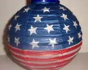 4TH OF JULY PATRIOTIC Round Paper Lanterns Battery Operated LED Lights
