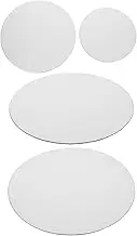 Amosfun 4pcs Cake Mat Dessert Rings Metal Cardboard Cake Dowels Reusable Cake Board Cake Rounds Kit Tiering Cake Boards Dowels Cake Stacking Cake Accessories Cake Stacking Kit Silver Paper