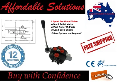 1 Spool Sectional Valve Hydraulic Directional Control Valve 80lpm, HS SD8 SN4