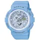 【CASIO卡西歐】BABY-G 春天粉嫩氣息 雙顯女錶 橡膠錶帶 天空藍 防水100米(BGA-190BE-2A)