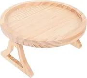 BESTOYARD Sofa Armrest Table Snack Storage Wooden Couch Tray Compact Serving Table Easy-fold Couch Cup Holder