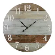 LVD Weathered BoardsMDF 58cm Wall Clock Round Analogue Decor