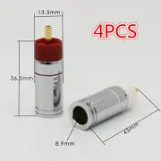 4PCS Copper Plug RCA Male Adapter HIFI Audio Wire Connects Cable Interconnects