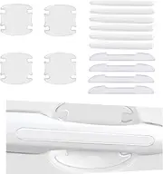 14Pcs Car Door Handle Scratch Protector Films, Transparent Universal Car Door Handle Protection Sticker, Clear Door Handle and Rearview Mirror Protection Strips, Protect Car Paint from Scratches