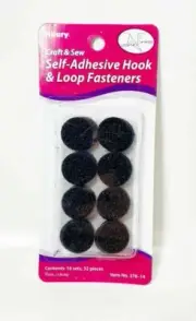 Allary Craft & Sew Self-Adhesive Hook & Loop Fasteners - bLACK
