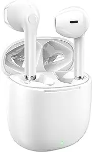 [yobola] Wireless Earbuds, Bluetooth Earphones, IPX5 Waterproof Wireless Earphones Touch Control, Bluetooth Earbuds 5.1 Built-in Microphone, 25 Hrs with USB-C Charging - White