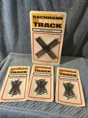 (4) vintage Bachmann HO Track 90, (2) 45 & 60 Degree Crossing Brass NIP (b3)