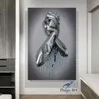 3D Effect Art - Bond Of Unity CANVAS Wall Art, Modern Home Gallery, Couple Art