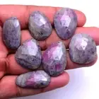 7 Pcs Natural Sapphire With Ruby Spots 24mm-28mm Untreated Huge Loose Gemstones