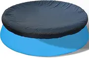 SAFANA 10FT Pool Cover Suitable for Inflatable Top Ring Pools, Outdoor Pool Cover for Round Above Ground Inflatable Swimming Pool, Dustproof Waterproof Prevent Leaves, UV Resistance