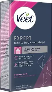 Veet Expert Cold Wax Strips Leg Normal 40S with Usage Tutorials from Veet Expert