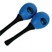 MANO PERCUSSION Maracas Egg Shaped w/ Black Plastic Handle, Blue & 50g, Pair