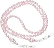 [uxcell] Eye Glasses Holders Around Neck, Pink Pearl Eyeglasses Strap Fashion Stylish Beaded Lanyard Glasses Chain for Women Sunglasses Old Lady Glass