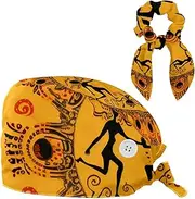 [YTYVAGT] Scrub Caps Women,Scrub Hats Suitable for Women,African Dance Mandala Flower