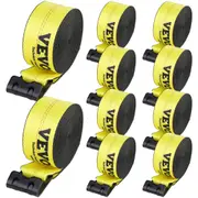 Winch Straps, 10.2 cm x 12.2 m, 2.7T Load Capacity, 8.2T Break Strength, Truck Straps with Flat Hook, Flatbed Tie Downs Cargo Control for Trailers, Farms, Rescues, Tree Saver, Yellow (10