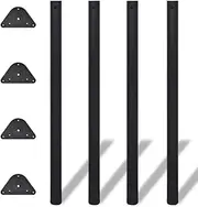 'vidaXL Black Iron Adjustable Table Legs - 60 x 1100 mm – Sturdy and Stable – Suitable for Bars, Tables, Worktops and Desks – Easy Assembly