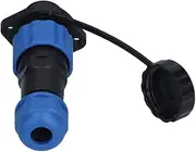 Flange Aviation Plug Socket IP68 Male and Female Butt Joints Flange with Cap Panel Mount Connector for Industrial Device Power Signal (7 core ( 5A))