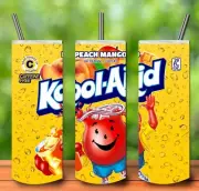 KOOL-AID PEACH MANGO 20oz Skinny Insulated Custom Tumbler Lid Straw