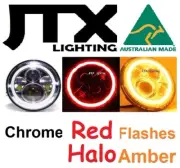 7" Headlights CHROME RED Halo Flash AMBER Ford Bedford Truck Panel Van E150