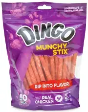 Dingo Munchy Stix for Dog puppies senior dogs Premium rawhide real chicken