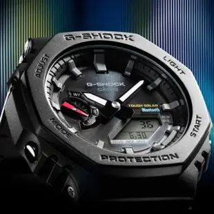 【CASIO 卡西歐】G-SHOCK 藍牙 太陽能 八角農家橡樹雙顯手錶 母親節 禮物(GA-B2100-1A)