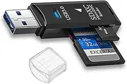 New SD Card Reader USB 3.0 [1 Pack] SD Card Reader, Memory Card Reader, External Memory Card Readers for Laptop Windows, SD USB Adapter OTG