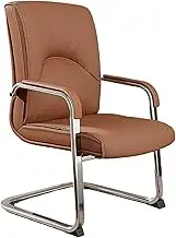 Office Chair, Comfortable Office Chair, Office Chair with Wheels, Office Chair with Armrests, Steel, Choose Strong Bearing Capacity for Home, Office, Meeting Room, etc. (Brown)