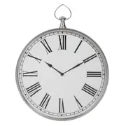 Society Home Northampton Wall Clock Silver & White 60x6x73cm