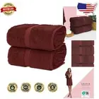 Soft & Safe 100% Cotton Bath Sheets - 2 Large 35''x70'' Towels in Cranberry