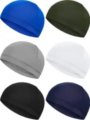 6 Pieces Helmet Liner Skull Caps Sweat Wicking Cap Running Hats Cycling Skull Caps for Men Women Style 2