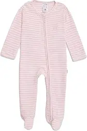 [Bebe Bites] Baby Onesie Jumpsuit, 100% Organic Cotton, Double Zipper, Long Sleeves, Mittens, Tag-less, Feet Cover